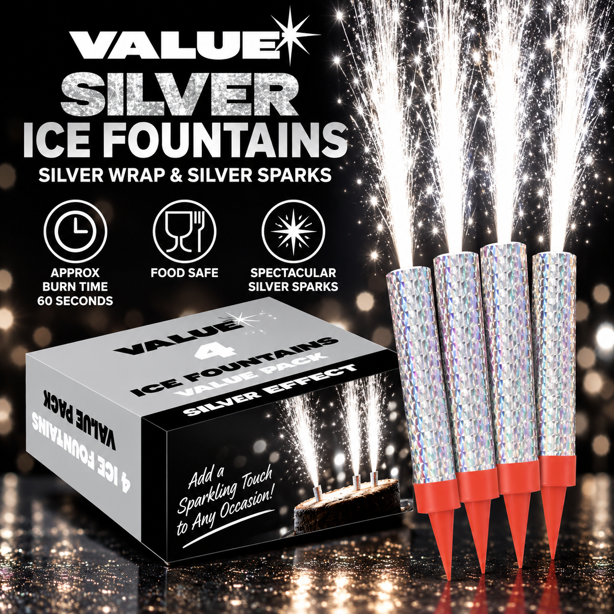 Value Ice Fountains (Silver Wrap)
