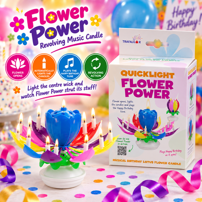 Flower Power Revolving Music Candle