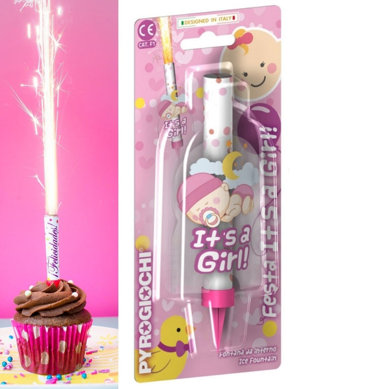 It`s A Girl Ice Fountain Sparklers 15cm Indoor Use (PACK OF 1)