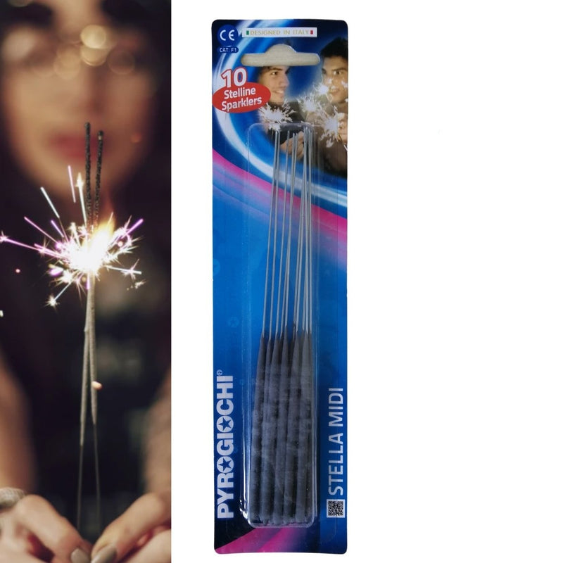 Pack Of 10 Pyrogiochi - 18cm  Small Sparklers