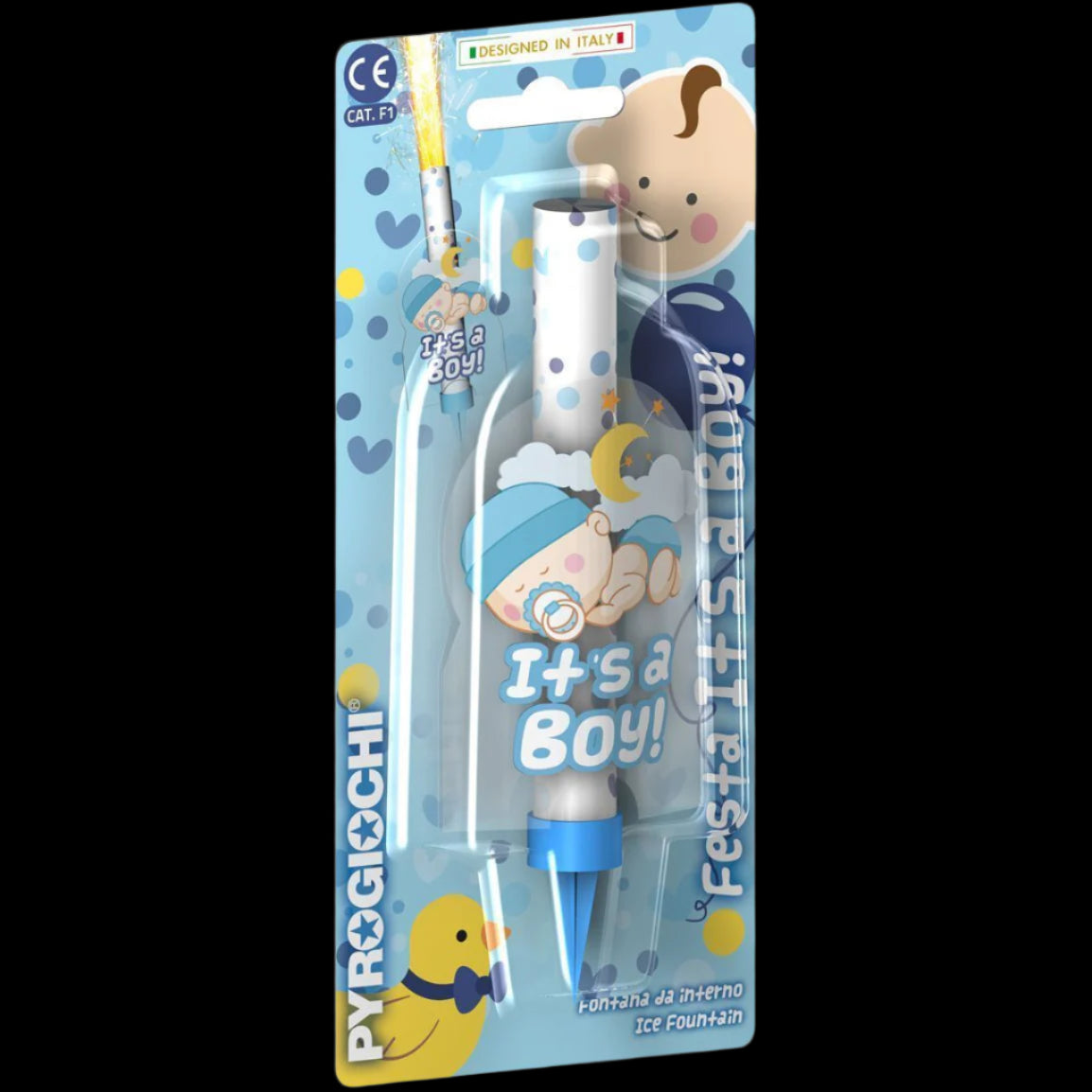 Sparklers - It`s A Boy Ice Fountain Sparklers 6" Inch Indoor Use (PACK OF 1)